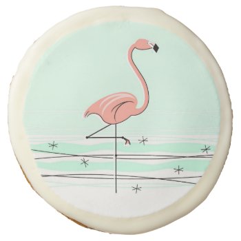 Flamingo Aqua Cookies 3.5 by QuirkyChic at Zazzle