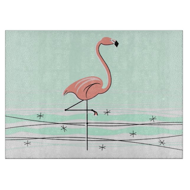 Flamingo Aqua cutting board (Front)