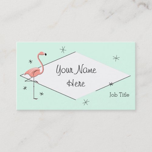 Flamingo Aqua diamond business card