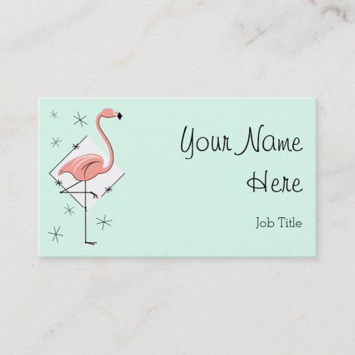 Flamingo Aqua Diamond business card side text