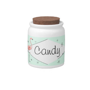 Flamingo Aqua Diamond candy jar