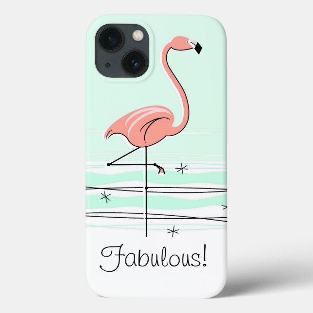 Flamingo Aqua 'Fabulous!' iPad case (Back)