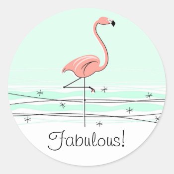 Flamingo Aqua Fabulous! Sticker by QuirkyChic at Zazzle