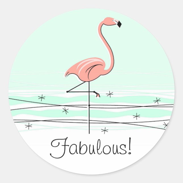 Flamingo Aqua Fabulous! sticker (Front)