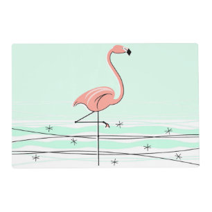 Flamingo Aqua laminated placemat