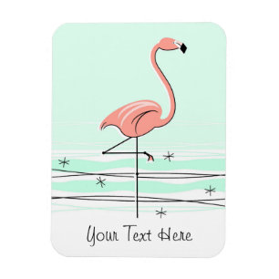 Flamingo Aqua Text magnet flexible