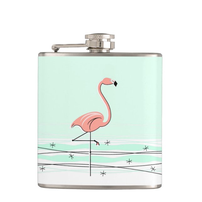 Flamingo Aqua wrapped flask (Front)