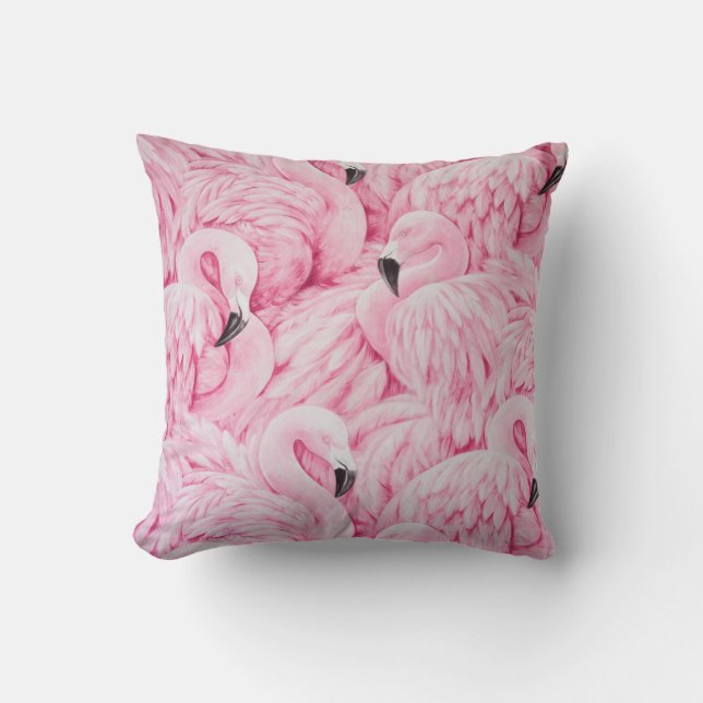 FLAMINGO ARE EVERYWHERE THROW PILLOW (Front)