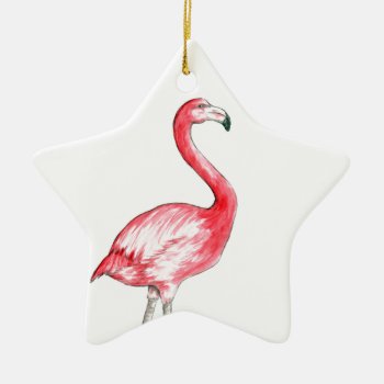 Flamingo Art Ceramic Ornament by Shaneys at Zazzle