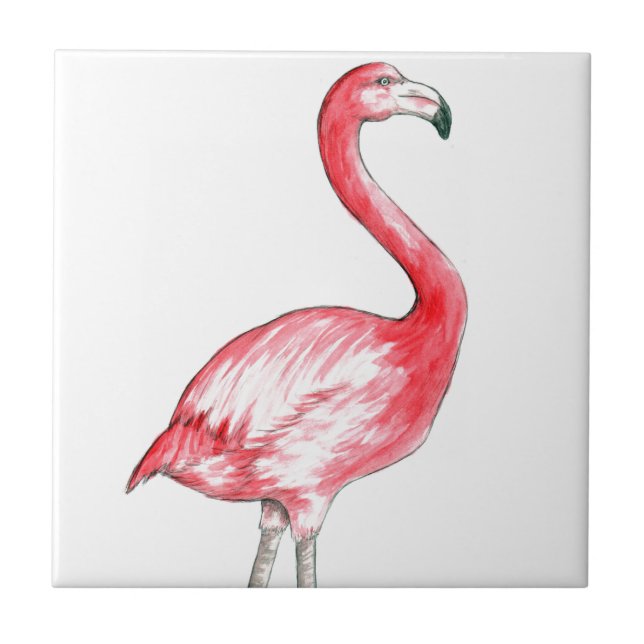 Flamingo Art Ceramic Tile (Front)