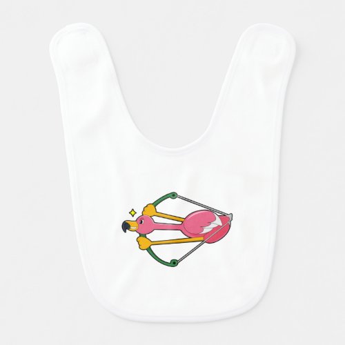 Flamingo as Arrow with Bow Baby Bib