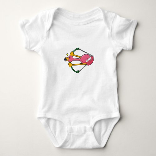 Flamingo as Arrow with Bow Baby Bodysuit