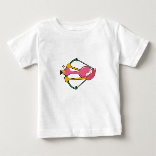 Flamingo as Arrow with Bow Baby T_Shirt