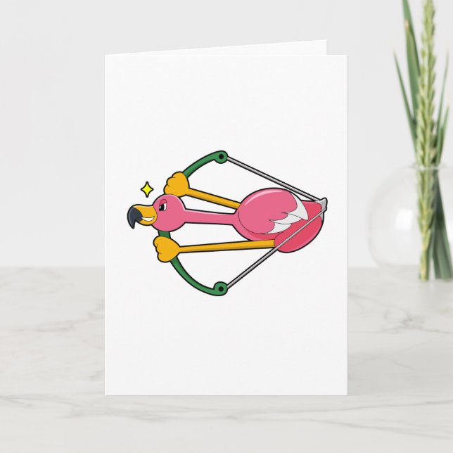 Flamingo as Arrow with Bow Card (Front)