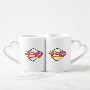 Flamingo as Arrow with Bow Coffee Mug Set