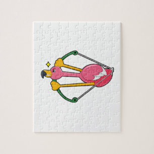 Flamingo as Arrow with Bow Jigsaw Puzzle