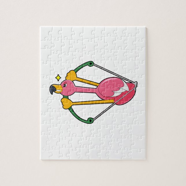 Flamingo as Arrow with Bow Jigsaw Puzzle (Vertical)