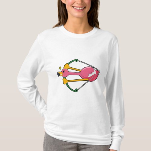 Flamingo as Arrow with Bow T_Shirt