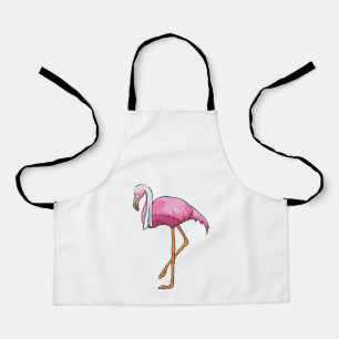 Flamingo as Bride with Veil Apron