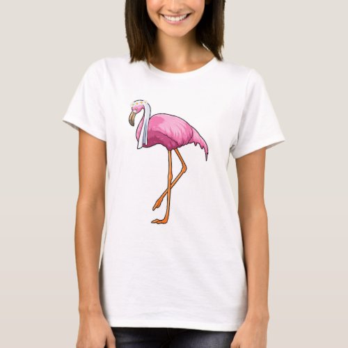 Flamingo as Bride with Veil T_Shirt