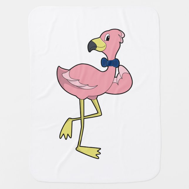 Flamingo as Gentleman with Tie Baby Blanket (Front)