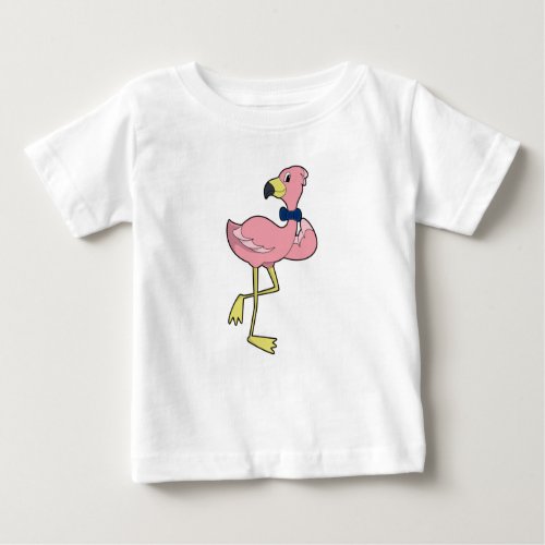Flamingo as Gentleman with Tie Baby T_Shirt