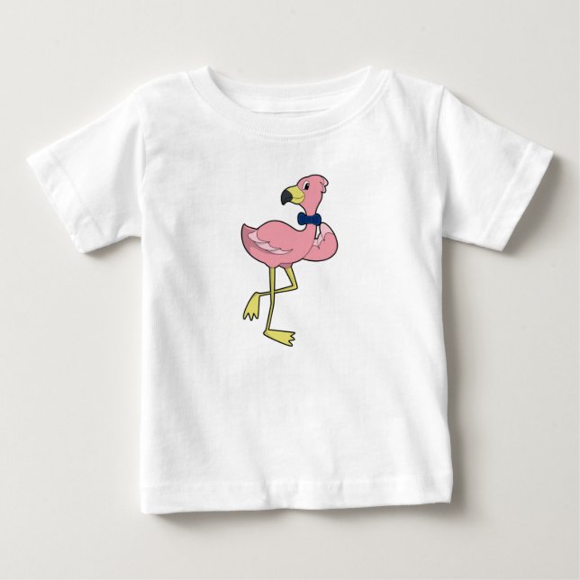 Flamingo as Gentleman with Tie Baby T-Shirt (Front)