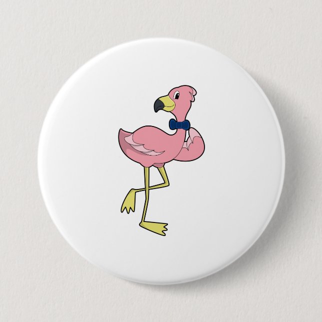 Flamingo as Gentleman with Tie Button (Front)