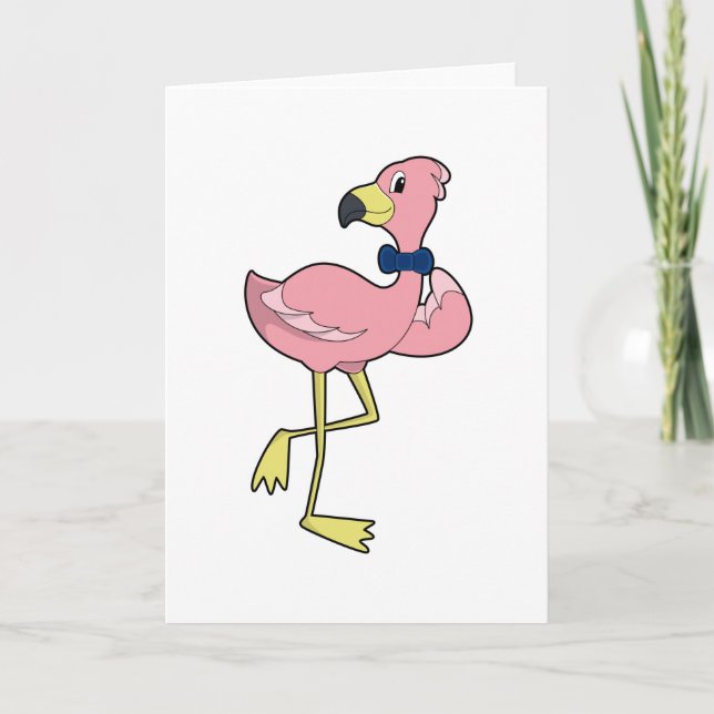 Flamingo as Gentleman with Tie Card (Front)