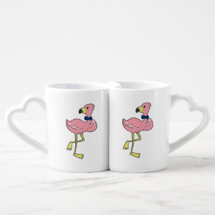 Flamingo as Gentleman with Tie Coffee Mug Set