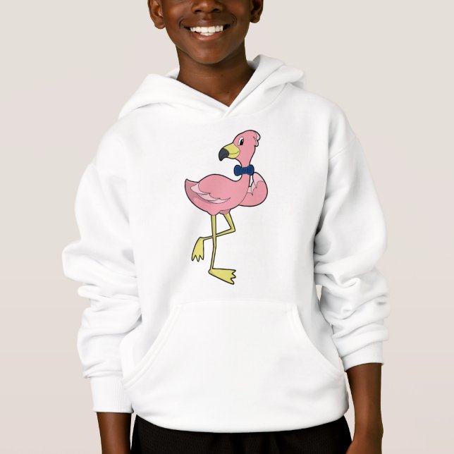 Flamingo as Gentleman with Tie Hoodie (Front)