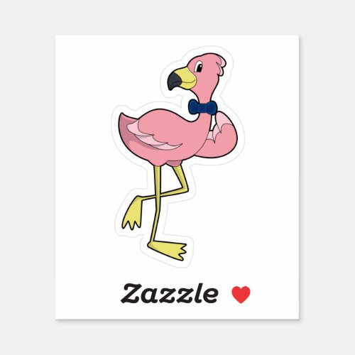 Flamingo as Gentleman with Tie Sticker