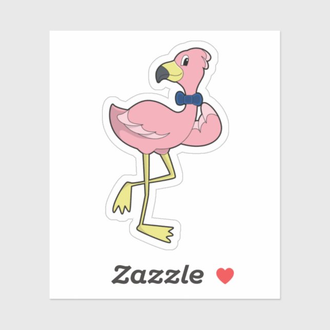Flamingo as Gentleman with Tie Sticker (Sheet)