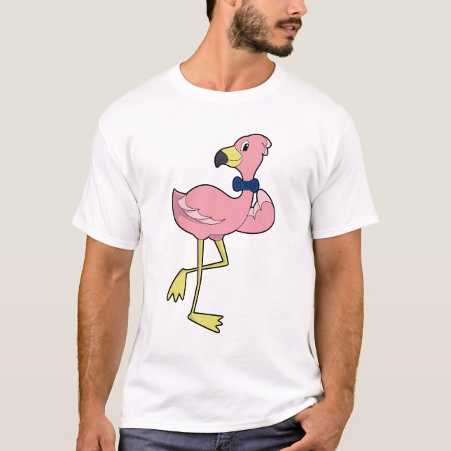 Flamingo as Gentleman with Tie T-Shirt (Front)