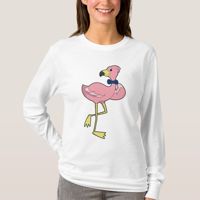 Flamingo as Gentleman with Tie T-Shirt (Front)