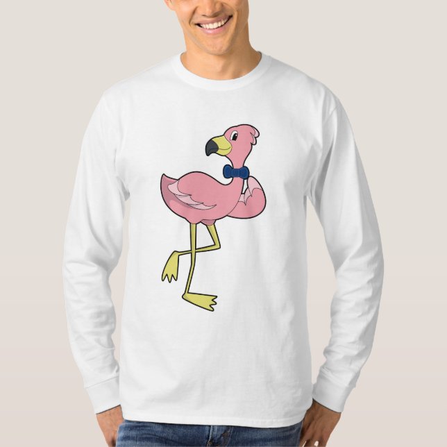 Flamingo as Gentleman with Tie T-Shirt (Front)