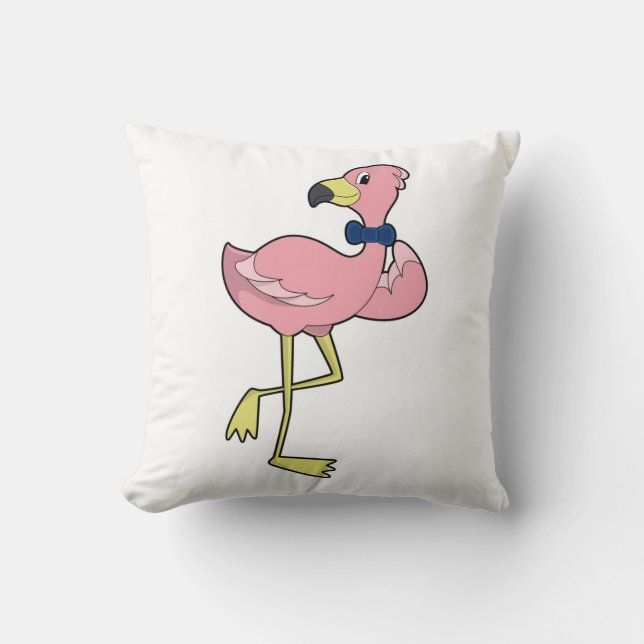 Flamingo as Gentleman with Tie Throw Pillow (Front)