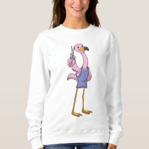 Flamingo as Hair stylist with Scissors Sweatshirt