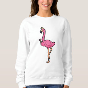 Flamingo as King with Crown & Staff Sweatshirt