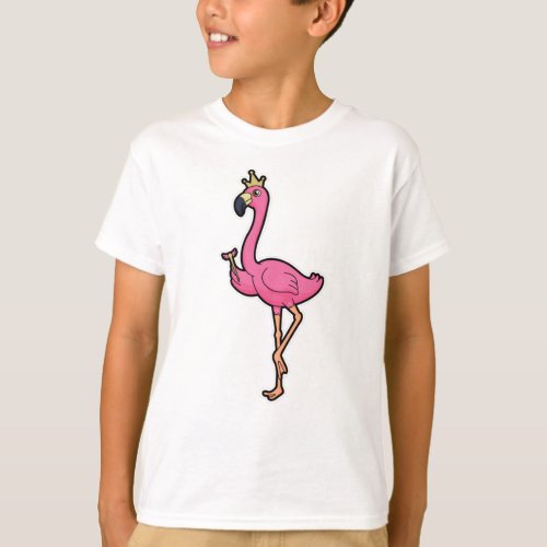 Flamingo as King with Crown  Staff T_Shirt