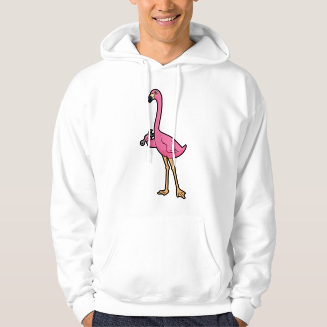 Flamingo as Mechanic with Wrench Hoodie (Front)
