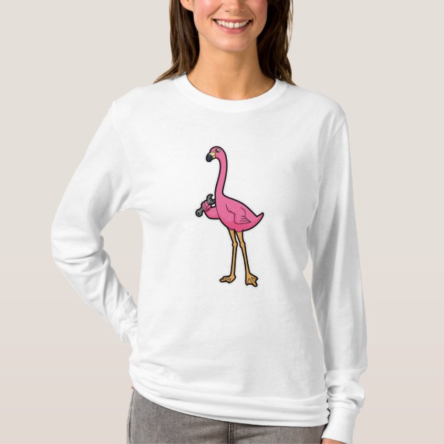 Flamingo as Mechanic with Wrench T-Shirt (Front)
