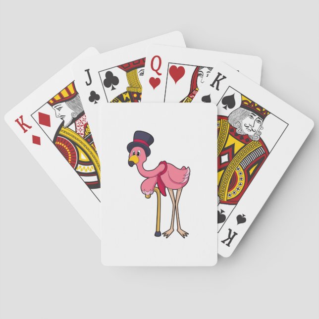 Flamingo as Pensioner with Hat Poker Cards (Back)