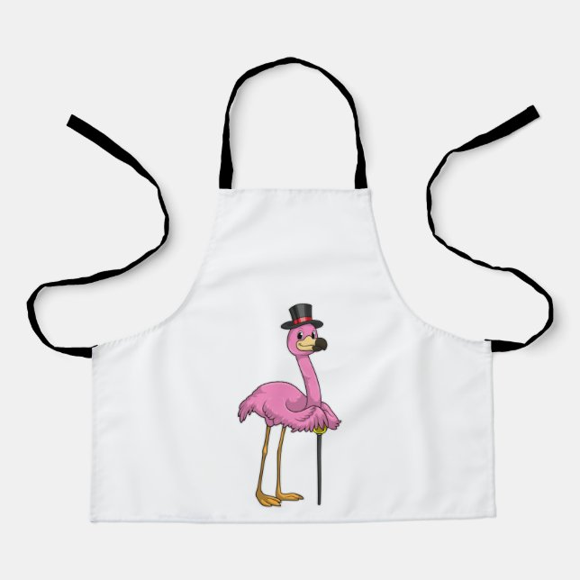 Flamingo as Pensioner with Walking stick Apron (Front)