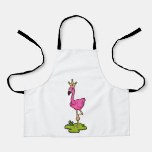 Flamingo as Princess with Crown Apron