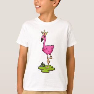 Flamingo as Princess with Crown T-Shirt
