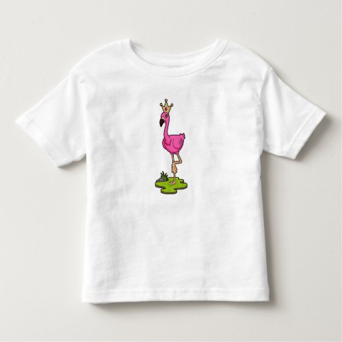 Flamingo as Princess with Crown Toddler T_shirt