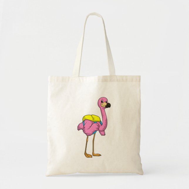 Flamingo as Pupils with School bag (Front)