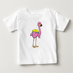 Flamingo as Pupils with School bag Baby T-Shirt