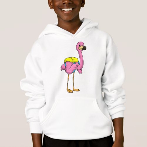 Flamingo as Pupils with School bag Hoodie